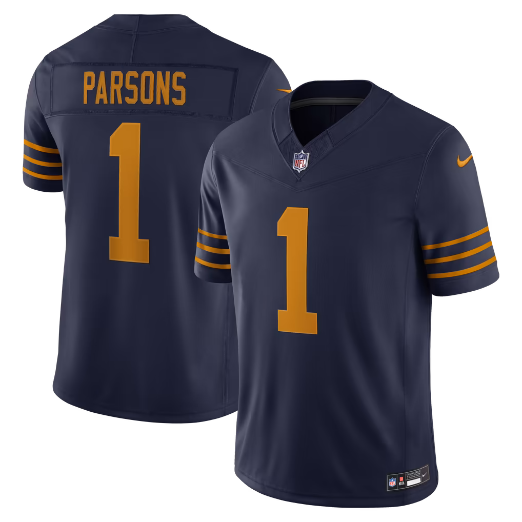 Men's Green Bay Packers Micah Parsons Nike Navy Alternate Vapor F.U.S.E. Stitched Limited Jersey - Ujersey