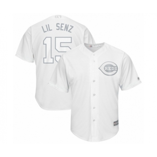 Men's Cincinnati Reds #15 Nick Senzel  Lil Senz   Authentic White 2019 Players Weekend Baseball Jersey - Ujersey