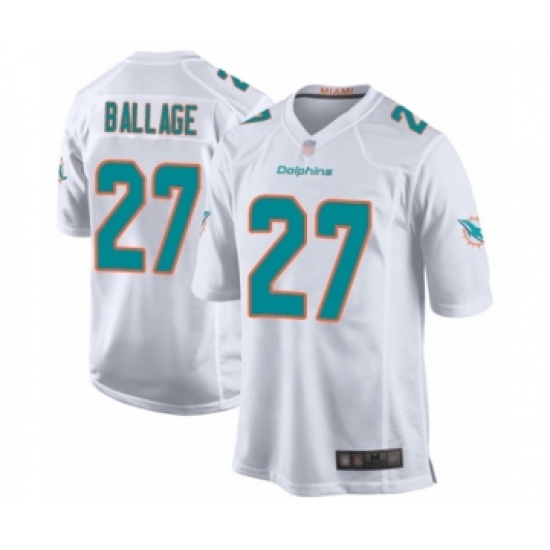 Men's Miami Dolphins #27 Kalen Ballage Game White Football Jersey - Ujersey