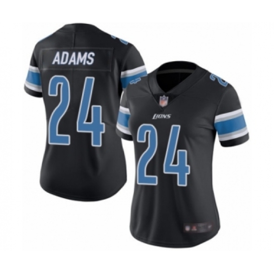 Women's Detroit Lions #24 Andrew Adams Limited Black Rush Vapor Untouchable Football Jersey - Ujersey