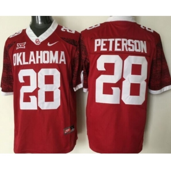 Oklahoma Sooners 28 Adrian Peterson Red College Football Jersey - Ujersey