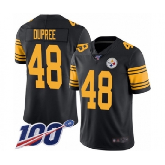Youth Pittsburgh Steelers #48 Bud Dupree Limited Black Rush Vapor Untouchable 100th Season Football Jersey
