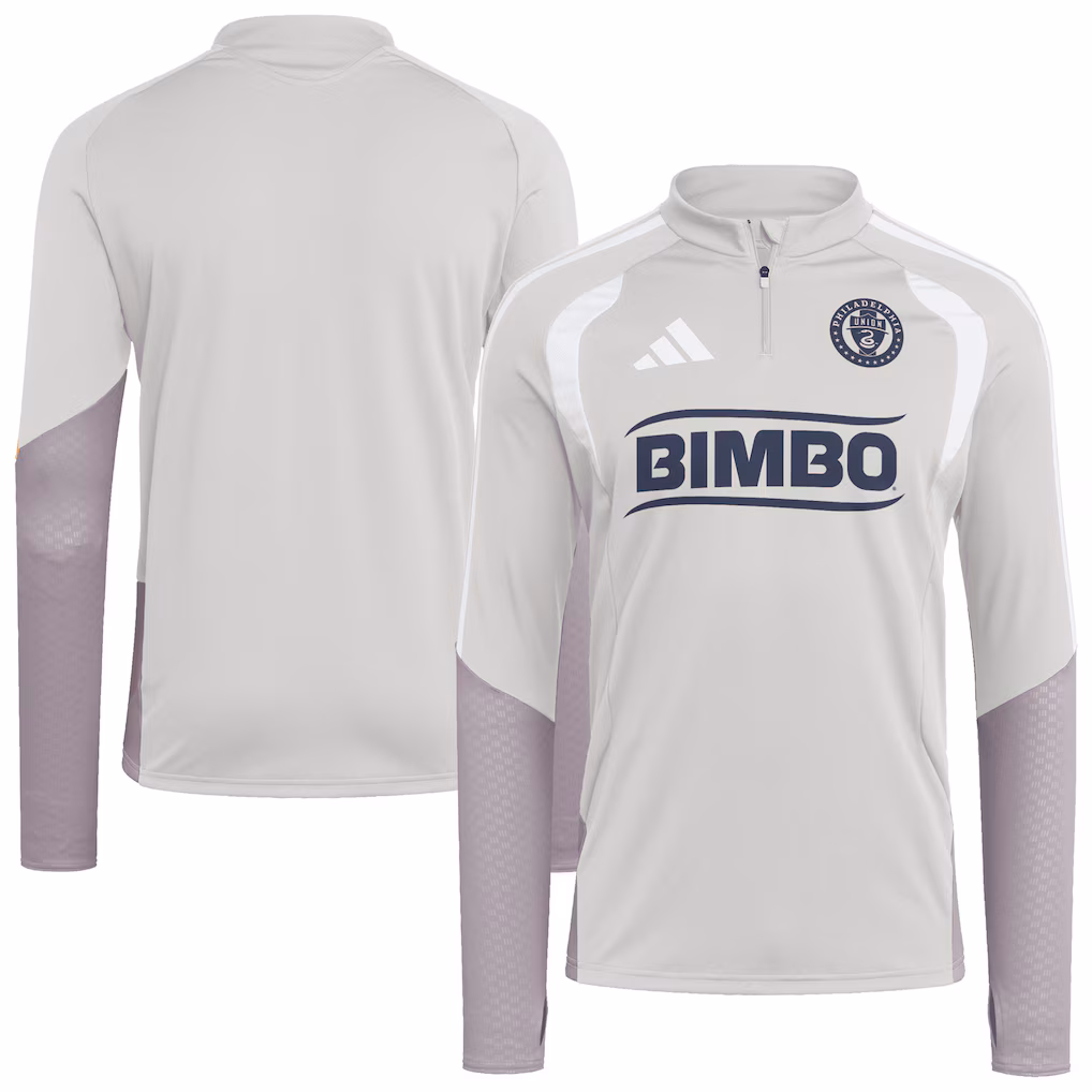 Men's Philadelphia Union adidas Silver 2026 Tiro Competition Quarter-Zip Training Top