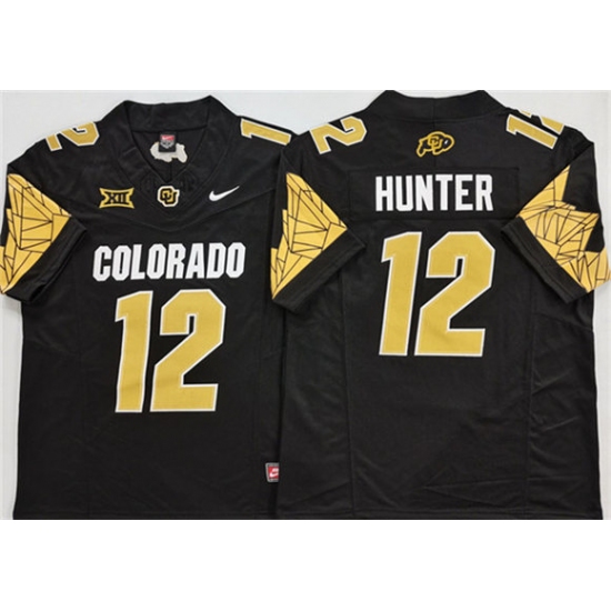 Men's Colorado Buffaloes #12 Travis Hunter Black With XII 2025 F.U.S.E. Stitched Football Jersey - Ujersey