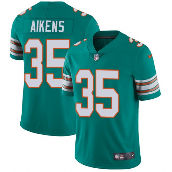 Men's Nike Miami Dolphins #35 Walt Aikens Aqua Green Alternate Vapor Untouchable Limited Player NFL Jersey - Ujersey