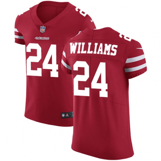 Men's Nike San Francisco 49ers #24 K'Waun Williams Red Team Color Vapor Untouchable Elite Player NFL Jersey - Ujersey