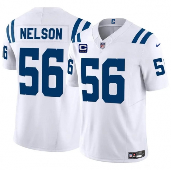 Men's Indianapolis Colts #56 Quenton Nelson White 2024 F.U.S.E. With 4-Star C Vapor Limited Stitched Football Jersey - Ujersey