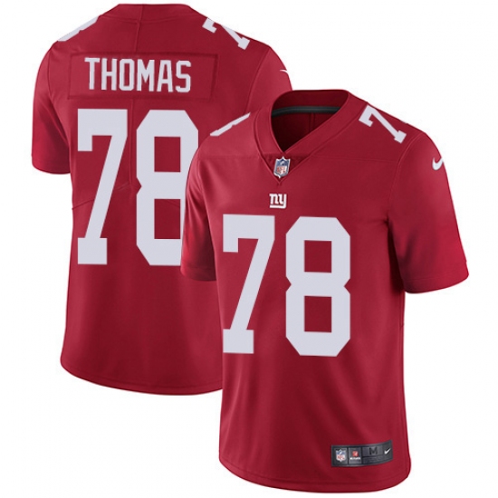 Men's New York Giants #78 Andrew Thomas Red Alternate Stitched NFL Vapor Untouchable Limited Jersey - Ujersey