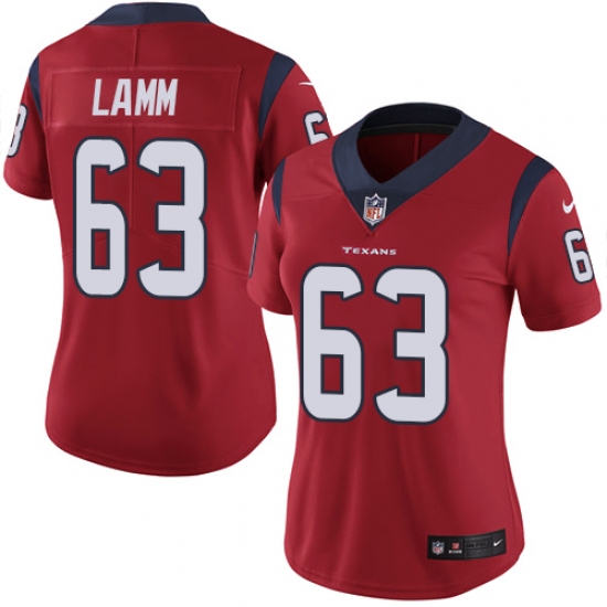 Women's Nike Houston Texans #63 Kendall Lamm Red Alternate Vapor Untouchable Limited Player NFL Jersey - Ujersey