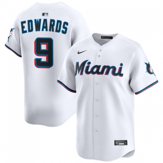 Men's Miami Marlins #9 Xavier Edwards White 2024 Home Limited Stitched Baseball Jersey - Ujersey