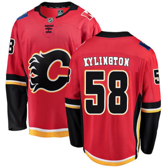 Men's Calgary Flames #58 Oliver Kylington Fanatics Branded Red Home Breakaway NHL Jersey - Ujersey