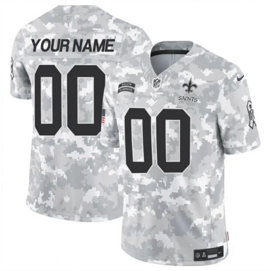 Men's New Orleans Saints Active Player Custom 2024 F.U.S.E Arctic Camo Salute To Service Limited Stitched Football Jersey - Ujersey
