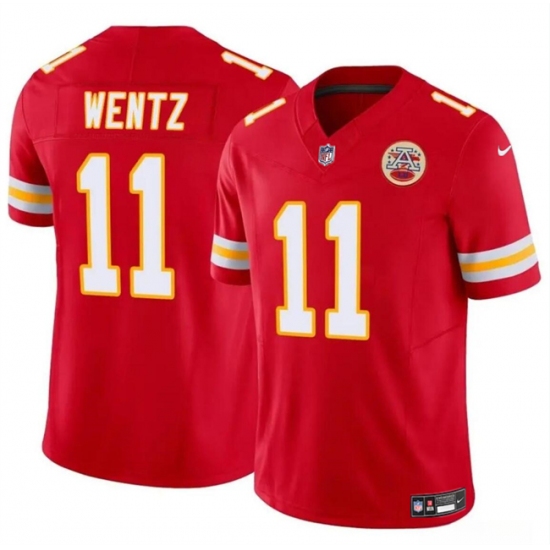 Men’s Kansas City Chiefs #11 Carson Wentz Red 2023 F.U.S.E Vapor Untouchable Limited Football Stitched Jersey - Ujersey