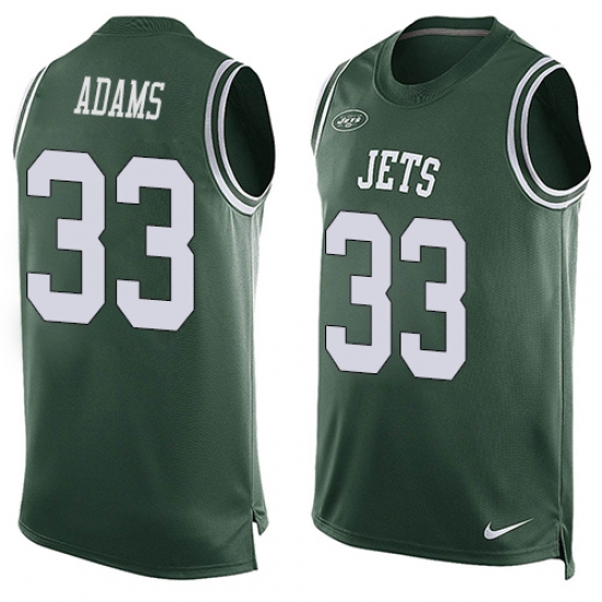 Men's Nike New York Jets #33 Jamal Adams Limited Green Player Name & Number Tank Top NFL Jersey - Ujersey