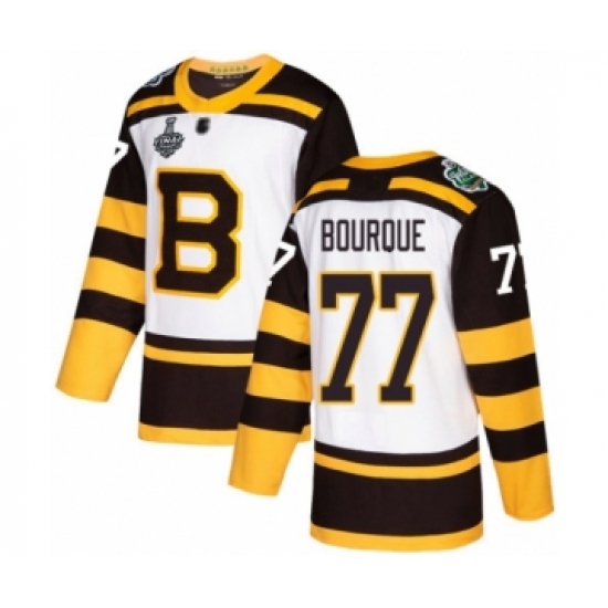 Men's Boston Bruins #77 Ray Bourque Authentic White Winter Classic 2019 Stanley Cup Final Bound Hockey Jersey - Ujersey