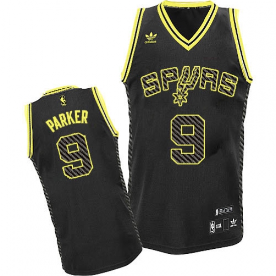 Men's Adidas San Antonio Spurs #9 Tony Parker Swingman Black Electricity Fashion NBA Jersey - Ujersey