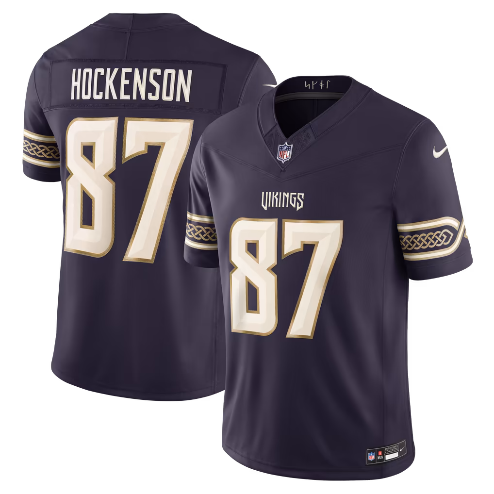 Men's Minnesota Vikings T.J. Hockenson Nike Purple 2026 Rivalries Collection Stitched Limited Jersey - Ujersey