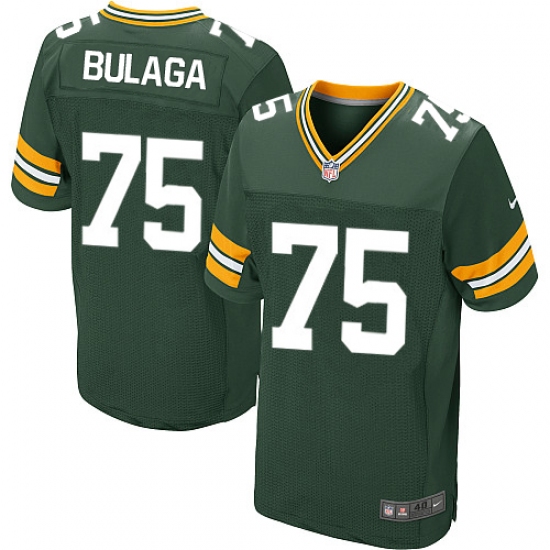 Men's Nike Green Bay Packers #75 Bryan Bulaga Elite Green Team Color NFL Jersey - Ujersey