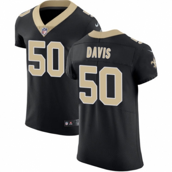 Men's Nike New Orleans Saints #50 DeMario Davis Black Team Color Vapor Untouchable Elite Player NFL Jersey - Ujersey