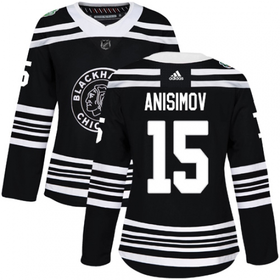 Women's Adidas Chicago Blackhawks #15 Artem Anisimov Authentic Black 2019 Winter Classic NHL Jersey - Ujersey