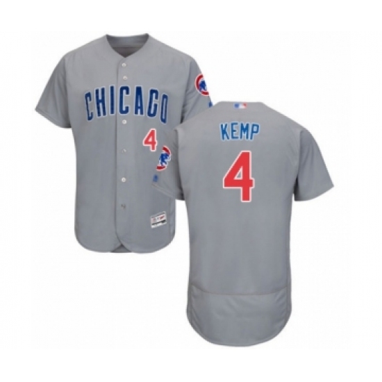 Men's Chicago Cubs #4 Tony Kemp Grey Road Flex Base Authentic Collection Baseball Player Jersey - Ujersey