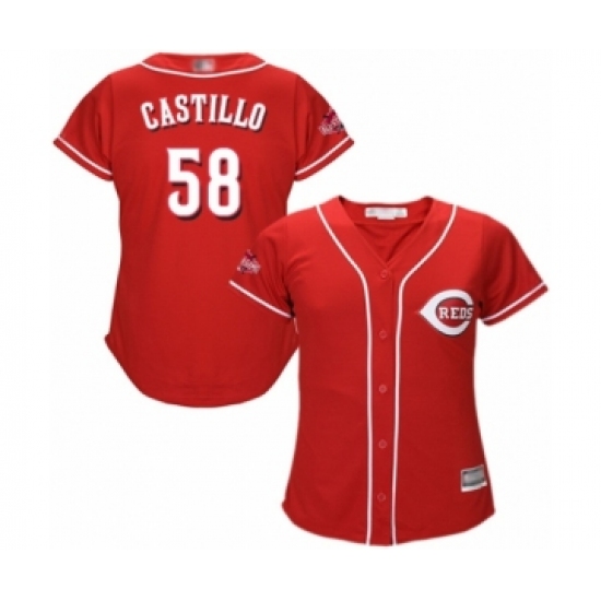 Women's Cincinnati Reds #58 Luis Castillo Authentic Red Alternate Cool Base Baseball Jersey - Ujersey