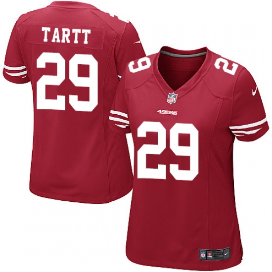 Women's Nike San Francisco 49ers #29 Jaquiski Tartt Game Red Team Color NFL Jersey - Ujersey