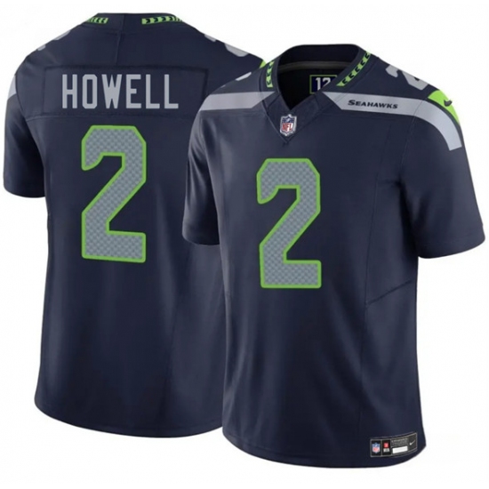 Men's Seattle Seahawks #2 Sam Howell Navy 2025 F.U.S.E. Vapor Limited Football Stitched Jersey - Ujersey