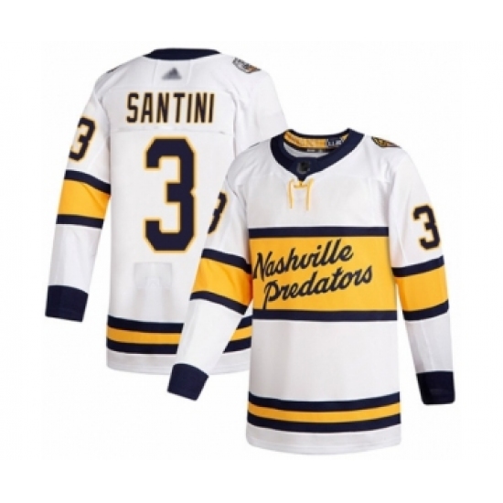 Men's Nashville Predators #3 Steven Santini Authentic White 2020 Winter Classic Hockey Jersey - Ujersey