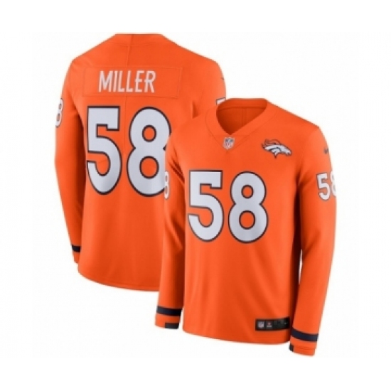Men's Nike Denver Broncos #58 Von Miller Limited Orange Therma Long Sleeve NFL Jersey - Ujersey