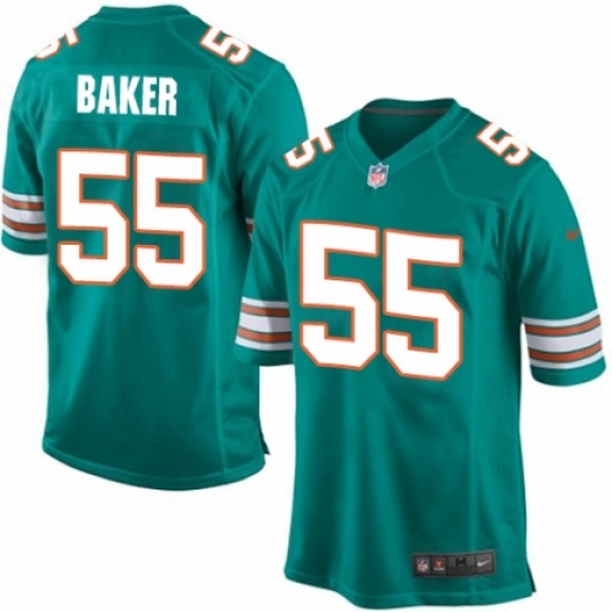 Men's Nike Miami Dolphins #55 Jerome Baker Game Aqua Green Alternate NFL Jersey - Ujersey