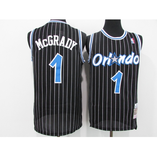 Men's Orlando Magic #1 Tracy Mcgrady Black Mitchell & Ness Black Retired Player Jersey - Ujersey