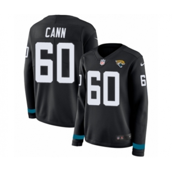 Women's Nike Jacksonville Jaguars #60 A. J. Cann Limited Black Therma Long Sleeve NFL Jersey - Ujersey