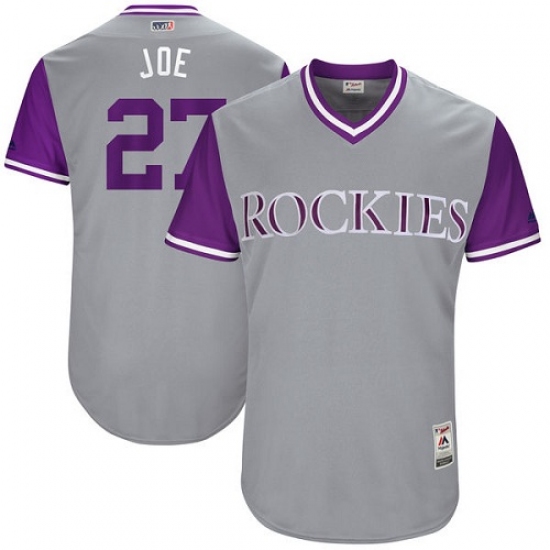 Men's Majestic Colorado Rockies #27 Trevor Story 