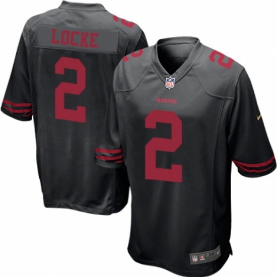 Men's Nike San Francisco 49ers #2 Jeff Locke Game Black NFL Jersey - Ujersey