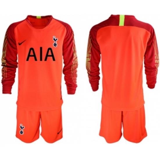 Tottenham Hotspur Blank Red Goalkeeper Long Sleeves Soccer Club Jersey