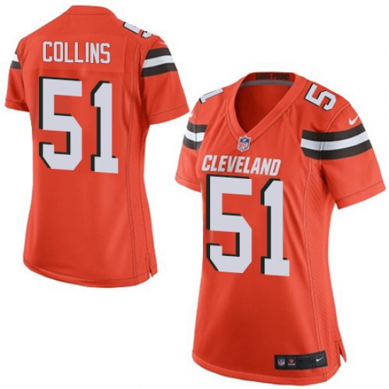 Women's Nike Cleveland Browns #51 Jamie Collins Game Orange Alternate NFL Jersey - Ujersey