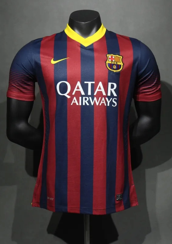 Barcelona Retro Jersey Home Soccer Shirt 2013-14 - Ujersey NHL