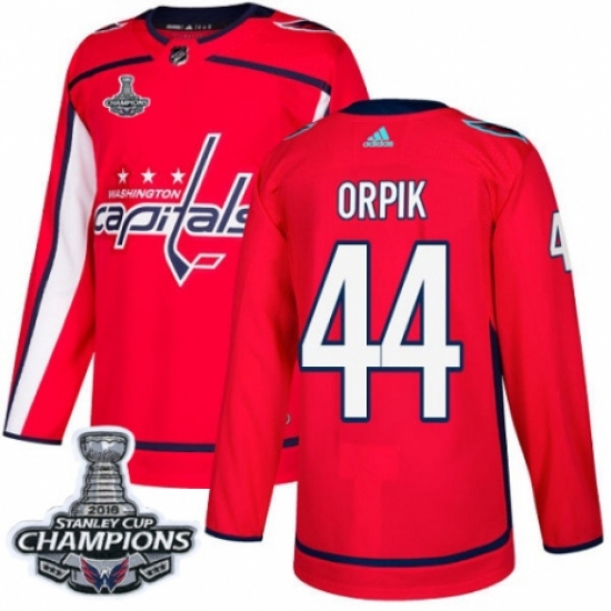 Youth Adidas Washington Capitals #44 Brooks Orpik Authentic Red Home 2018 Stanley Cup Final Champions NHL Jersey - Ujersey
