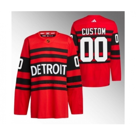 Men's Detroit Red Wings Custom Red 2022-23 Reverse Retro Stitched Jersey - Ujersey