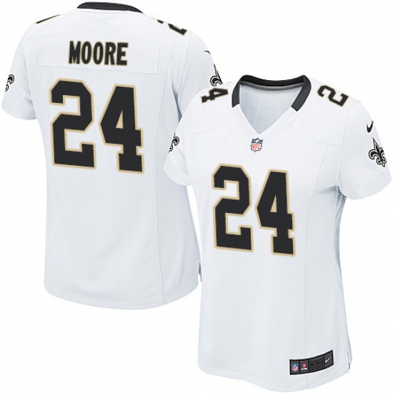 Women's Nike New Orleans Saints #24 Sterling Moore Game White NFL Jersey - Ujersey