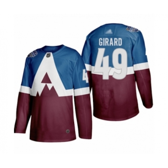 Men's Colorado Avalanche #49 Samuel Girard Authentic Burgundy Blue 2020 Stadium Series Hockey Jersey - Ujersey
