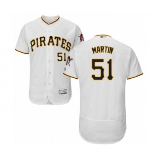 Men's Pittsburgh Pirates #51 Jason Martin White Home Flex Base Authentic Collection Baseball Player Jersey - Ujersey