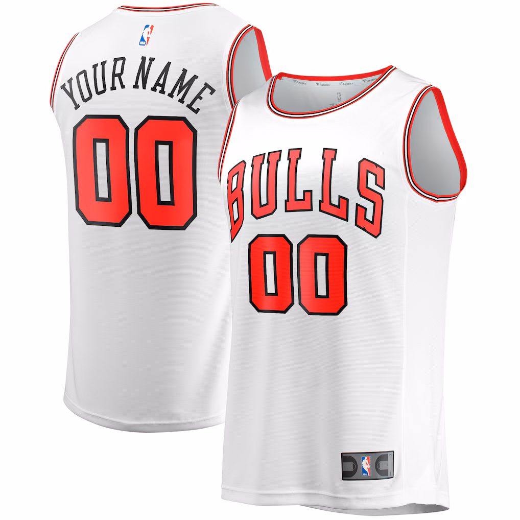 Youth Chicago Bulls Fanatics White Fast Break Replica Custom Jersey - Association Edition - ujerseystore