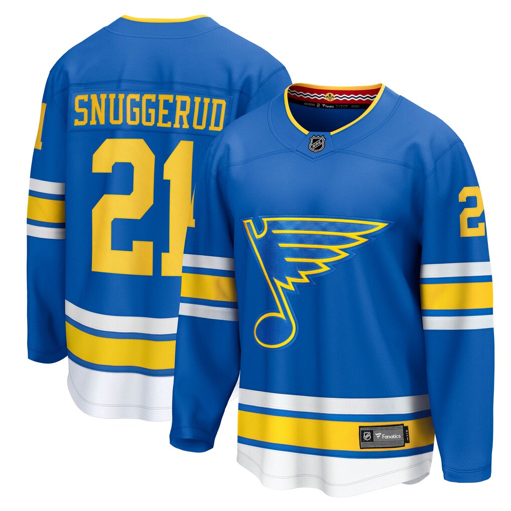 Men's St. Louis Blues Jimmy Snuggerud Fanatics Blue Home Breakaway Jersey - U-jersey