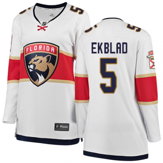 Women's Florida Panthers #5 Aaron Ekblad Authentic White Away Fanatics Branded Breakaway NHL Jersey - Ujersey