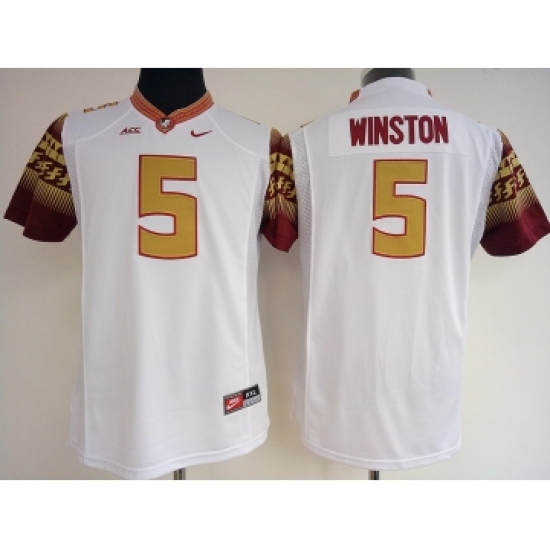 Florida State Seminoles 5 Jameis Winston White College Football Jersey - Ujersey