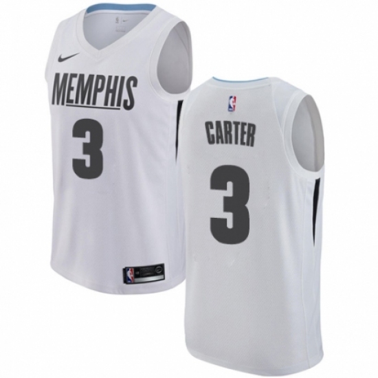 Men's Nike Memphis Grizzlies #3 Jevon Carter Swingman White NBA Jersey - City Edition - Ujersey