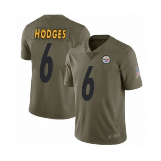 Youth Pittsburgh Steelers #6 Devlin Hodges Limited Olive 2017 Salute to Service Football Jersey - Ujersey