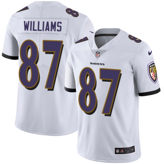 Men's Nike Baltimore Ravens #87 Maxx Williams White Vapor Untouchable Limited Player NFL Jersey - Ujersey